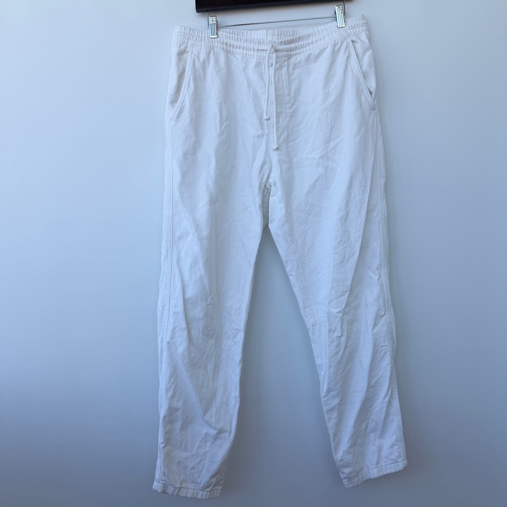 Zara White Elastic Waist Casual Pants